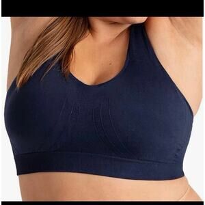 Shapermint Truekind Navy White Trim Reactive Sports Bra XL Racerback Activewear